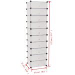 vidaXL Botník s 10 priehradkami a s dvierkami, biely – Obrázok 5