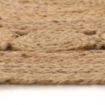 vidaXL Pletený okrúhly jutový koberček s dizajnom, 120 cm – Obrázok 4