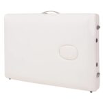 vidaXL Skladací masážny stôl, 3 zóny+stolička, 10 cm hrubá, biela – Obrázok 12