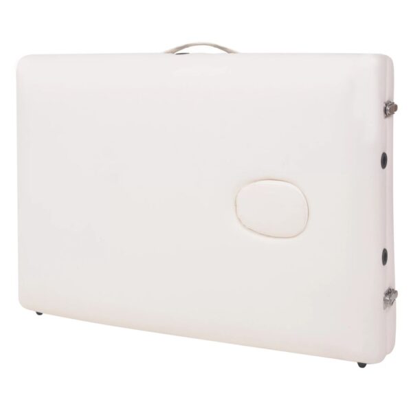 vidaXL Skladací masážny stôl, 3 zóny+stolička, 10 cm hrubá, biela – Obrázok 12