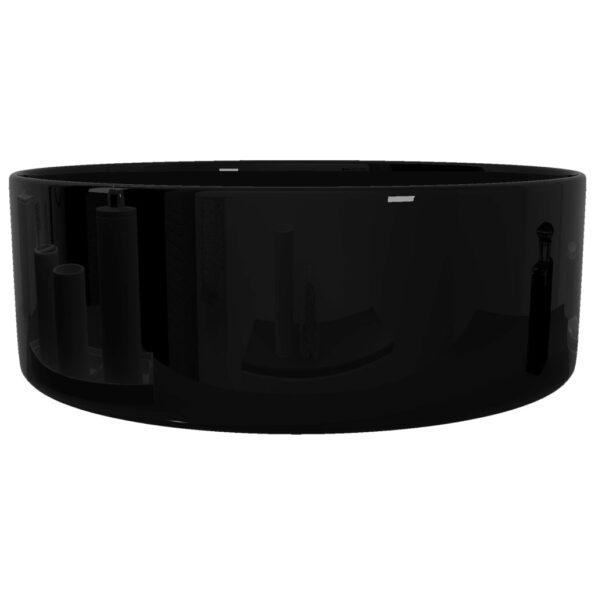 vidaXL Okrúhle keramické umývadlo, čierne, 40x15 cm – Obrázok 5