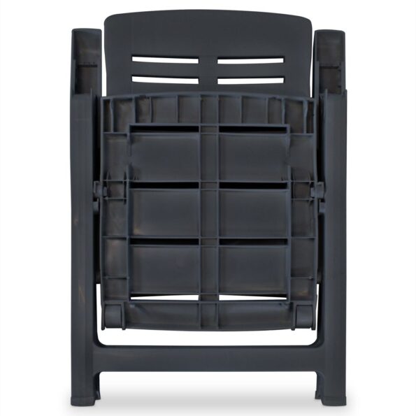 vidaXL Sklápacie záhradné stoličky 2 ks, plast, antracitové – Obrázok 6