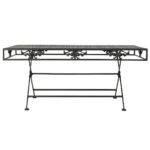 vidaXL Skladací konferenčný stolík čierny 100x50x45 cm kovový vintage štýl – Obrázok 2