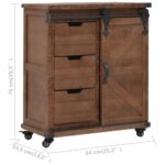 vidaXL Úložná skrinka z masívneho jedľového dreva 64x33,5x75 cm hnedá – Obrázok 12