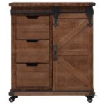 vidaXL Úložná skrinka z masívneho jedľového dreva 64x33,5x75 cm hnedá – Obrázok 3