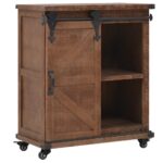 vidaXL Úložná skrinka z masívneho jedľového dreva 64x33,5x75 cm hnedá – Obrázok 6