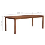 vidaXL Záhradný stôl 200x100x74 cm, akáciový masív – Obrázok 5