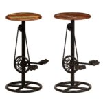 vidaXL Barové stoličky 2 ks, recyklovaný masív