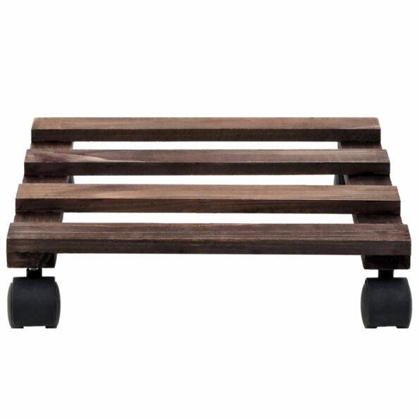 vidaXL Podstavec pod kvetináč na kolieskach 4 ks 25x25 cm cédrové drevo – Obrázok 3