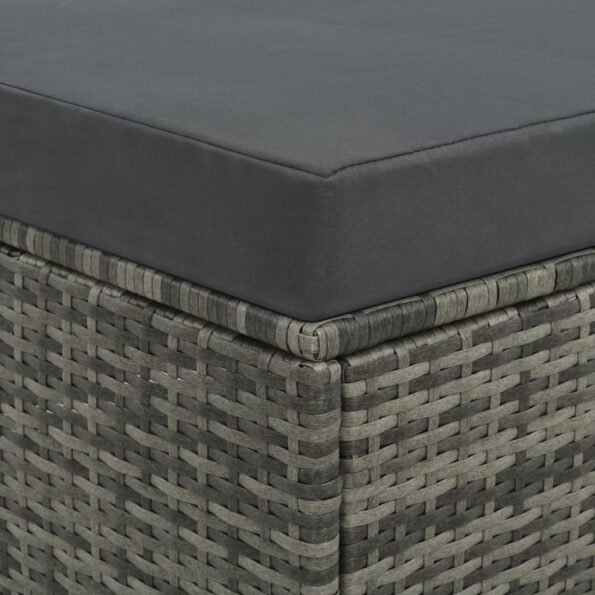 vidaXL 2-dielna záhradná sedacia súprava s vankúšmi sivá polyratanová – Obrázok 2