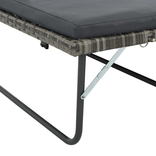 vidaXL 2-dielna záhradná sedacia súprava s vankúšmi sivá polyratanová – Obrázok 7