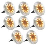 vidaXL Zapustené solárne svetlá do zeme 8 ks, LED svetlá, teplé biele