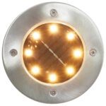 vidaXL Zapustené solárne svetlá do zeme 8 ks, LED svetlá, teplé biele – Obrázok 2