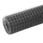 vidaXL Drôtené pletivo, oceľ potiahnutá PVC 25x0,5 m, sivé – Obrázok 2