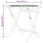 vidaXL Skladací záhradný stôl 85x76 cm, tíkový masív – Obrázok 8