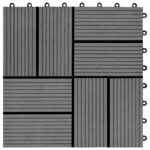 vidaXL Podlahové dlaždice z WPC 11 ks 30x30 cm 1 m2 šedé – Obrázok 5