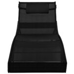 vidaXL Záhradné ležadlá 2 ks so stolíkom, polyratan a textilén, čierne – Obrázok 6