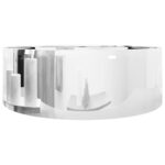 vidaXL Umývadlo s prepadom 46,5x15,5 cm keramické strieborné – Obrázok 5