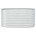 vidaXL Vyvýšený záhradný záhon 160x80x81cm,pozinkovaná oceľ,strieborný – Obrázok 3