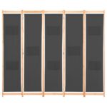 vidaXL 5-panelový paraván sivý 200x170x4 cm látkový – Obrázok 2