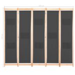 vidaXL 5-panelový paraván sivý 200x170x4 cm látkový – Obrázok 8