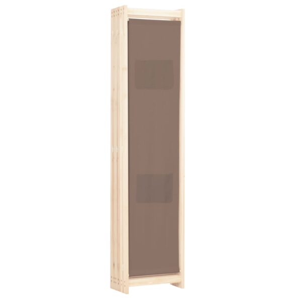 vidaXL 6-panelový paraván hnedý 240x170x4 cm látkový – Obrázok 4