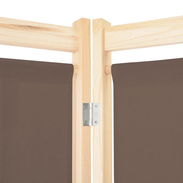 vidaXL 6-panelový paraván hnedý 240x170x4 cm látkový – Obrázok 5