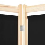 vidaXL 6-panelový paraván čierny 240x170x4 cm látkový – Obrázok 5