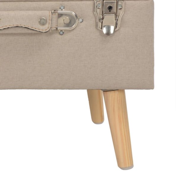 vidaXL Úložná stolička 40 cm béžová látková – Obrázok 8
