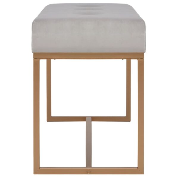 vidaXL Lavička 80 cm sivá zamatová – Obrázok 3