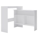 vidaXL Barový stôl s 2 vrchnými doskami biely 130x40x120 cm – Obrázok 2
