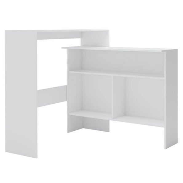 vidaXL Barový stôl s 2 vrchnými doskami biely 130x40x120 cm – Obrázok 2
