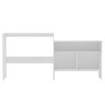 vidaXL Barový stôl s 2 vrchnými doskami biely 130x40x120 cm – Obrázok 3