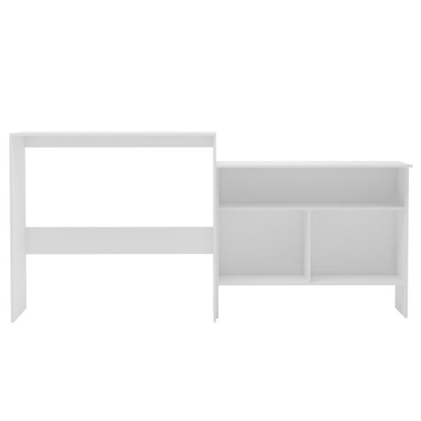 vidaXL Barový stôl s 2 vrchnými doskami biely 130x40x120 cm – Obrázok 3