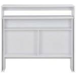 vidaXL Barový stôl s 2 vrchnými doskami biely 130x40x120 cm – Obrázok 4