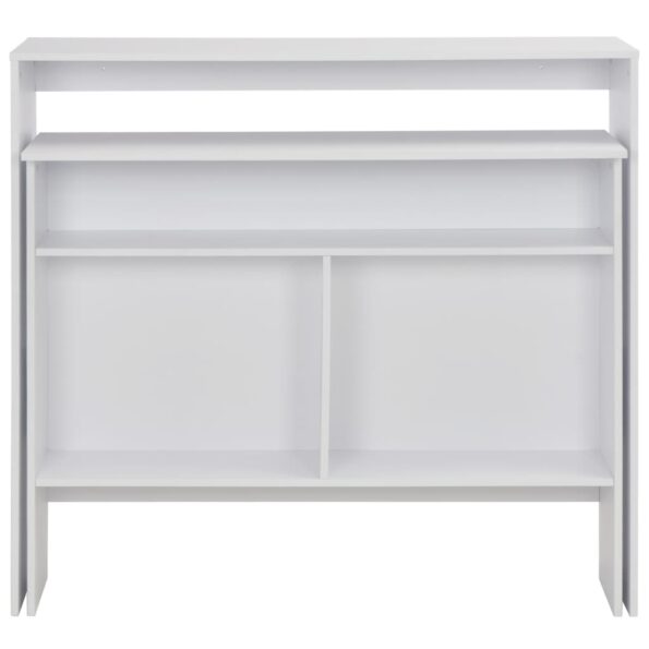 vidaXL Barový stôl s 2 vrchnými doskami biely 130x40x120 cm – Obrázok 4