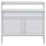 vidaXL Barový stôl s 2 vrchnými doskami biely 130x40x120 cm – Obrázok 5