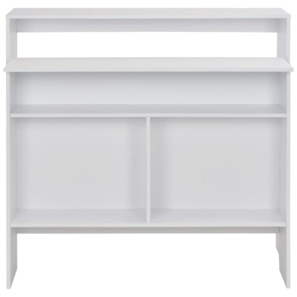 vidaXL Barový stôl s 2 vrchnými doskami biely 130x40x120 cm – Obrázok 5