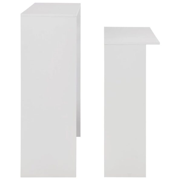 vidaXL Barový stôl s 2 vrchnými doskami biely 130x40x120 cm – Obrázok 6