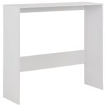 vidaXL Barový stôl s 2 vrchnými doskami biely 130x40x120 cm – Obrázok 7
