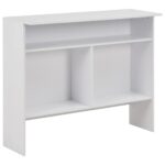 vidaXL Barový stôl s 2 vrchnými doskami biely 130x40x120 cm – Obrázok 8