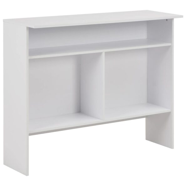 vidaXL Barový stôl s 2 vrchnými doskami biely 130x40x120 cm – Obrázok 8