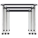 vidaXL Zasúvacie stolíky 3 ks čierne tvrdené sklo – Obrázok 2