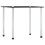 vidaXL Zasúvacie stolíky 3 ks čierne tvrdené sklo – Obrázok 4