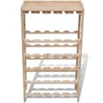 vidaXL Stojan na víno na 25 fliaš, jedľový masív – Obrázok 3