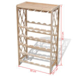 vidaXL Stojan na víno na 25 fliaš, jedľový masív – Obrázok 4