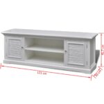 vidaXL TV stolík, biely, drevo – Obrázok 6