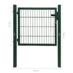vidaXL Plotová brána 2D (jednokrídlová), zelená 106x130 cm – Obrázok 6