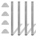 Výškovo nastaviteľné stolové nohy, 4ks, leštený nikel, 870 mm