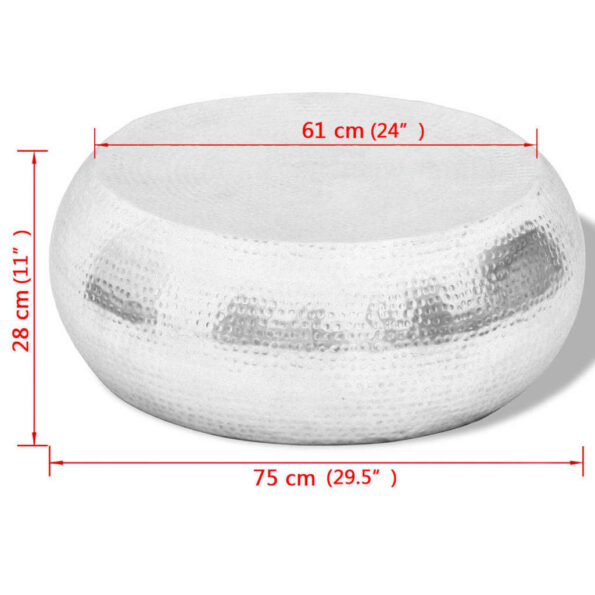 vidaXL Tepaný hliníkový konferenčný stolík, strieborná farba – Obrázok 4